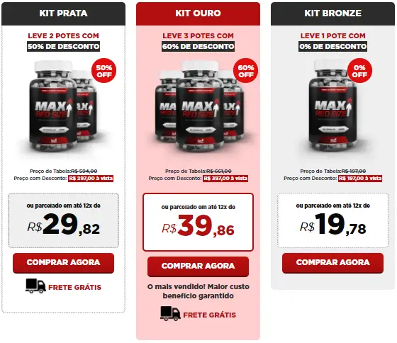 Max Red Size Preço Comprar